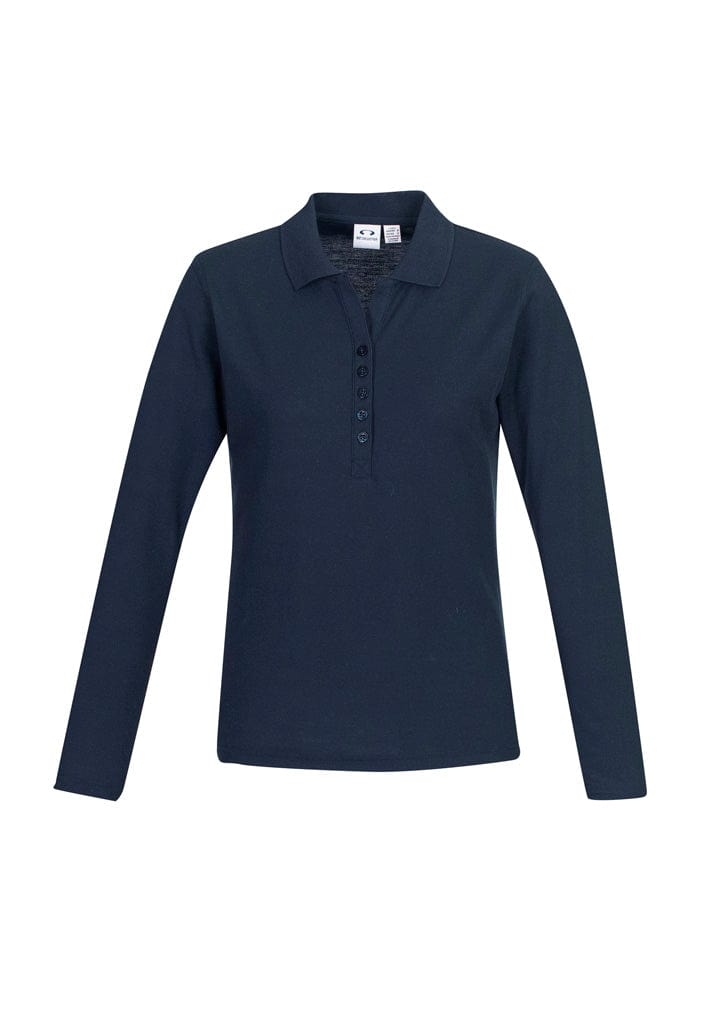 Biz Collection Womens Crew Long Sleeve Polo